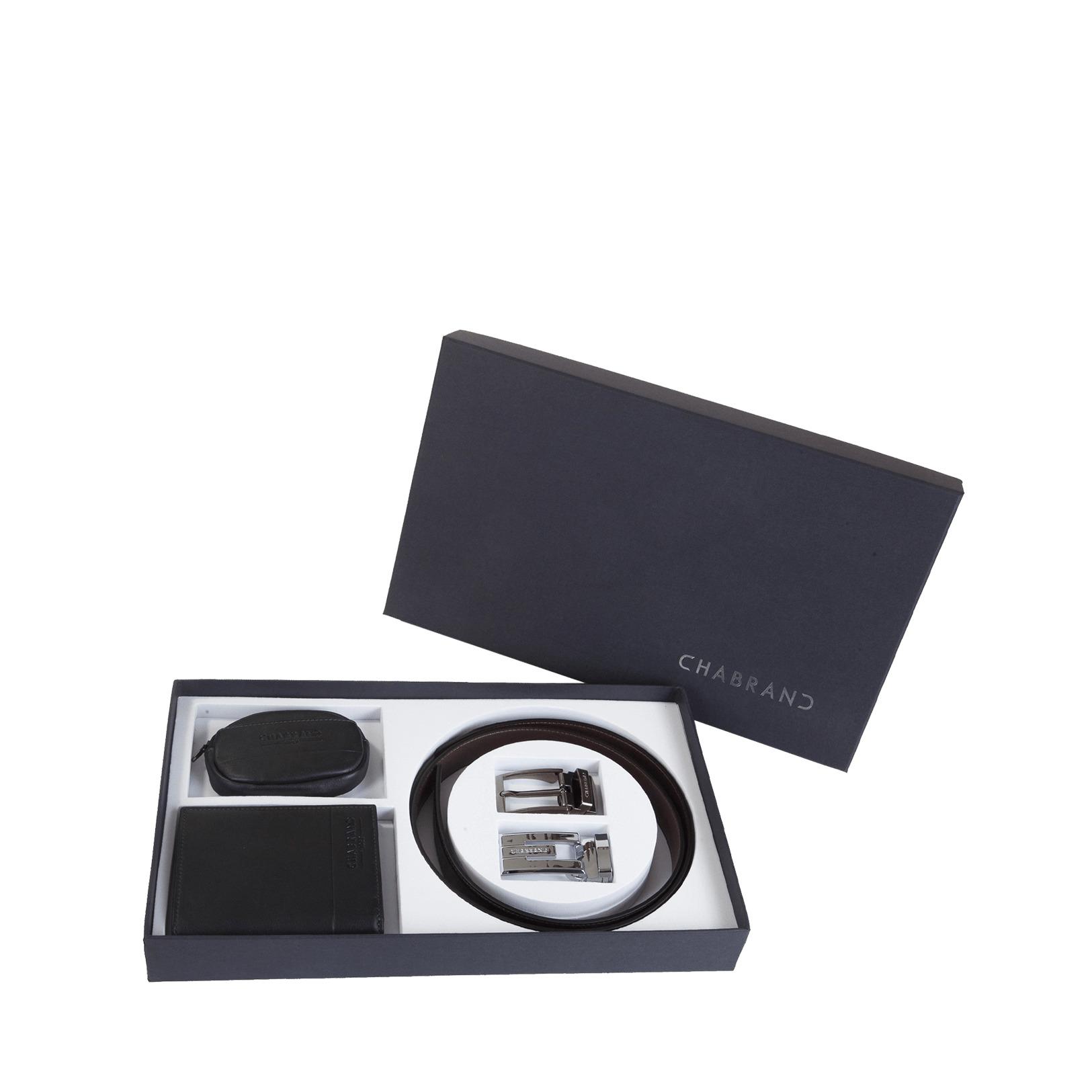 3700646012296 - Gürtelset mit gebürsteten Stahl Schnallen und Geldbörse Chabrand 3700646012296 - Gürtelset mit gebürsteten Stahl Schnallen und Geldbörse Chabrand