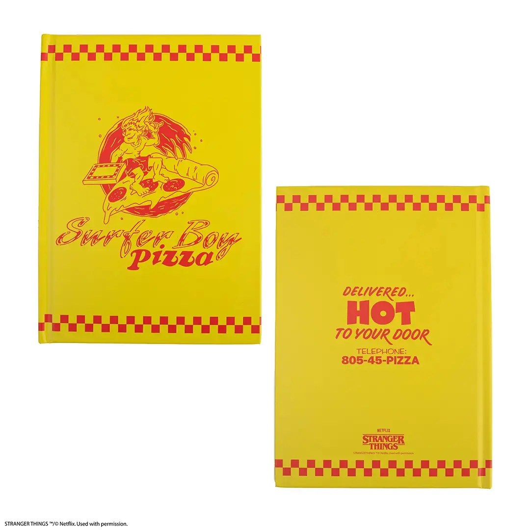 Hartes Notizbuch Cinereplicas Surfer Boy Pizza - Stranger Things