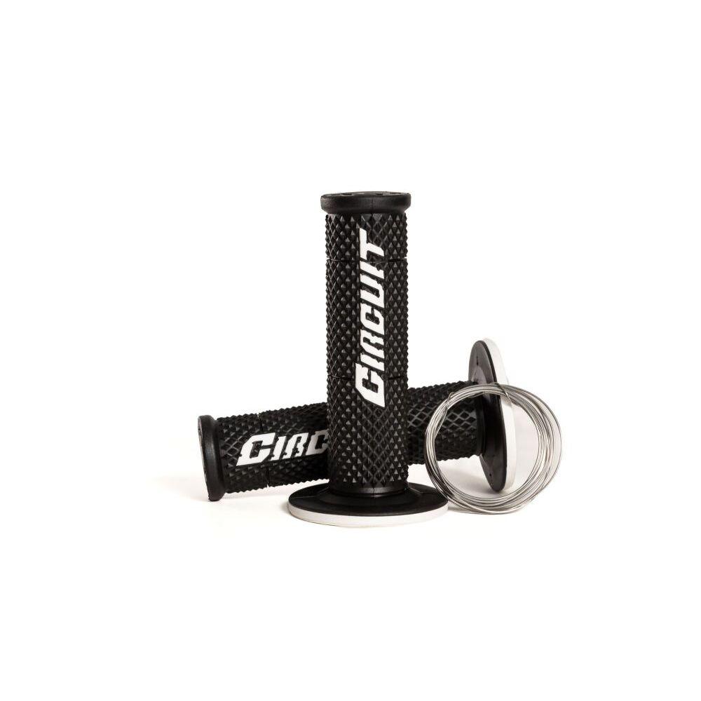 Circuit Equipment Electra Racing Handgrips Black And White-image