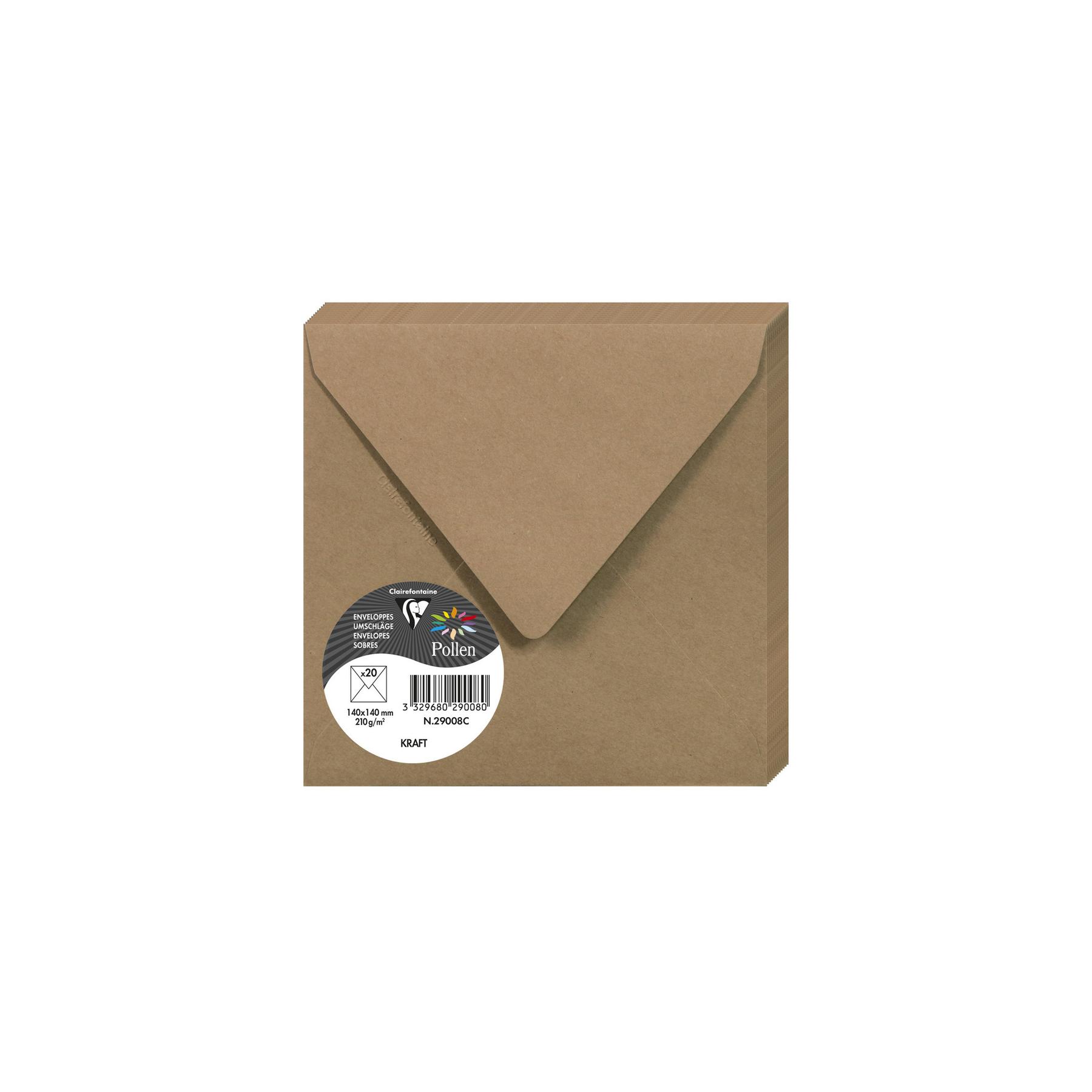 3329680290080 - Briefumschlag Kraft 140 x 140 mm