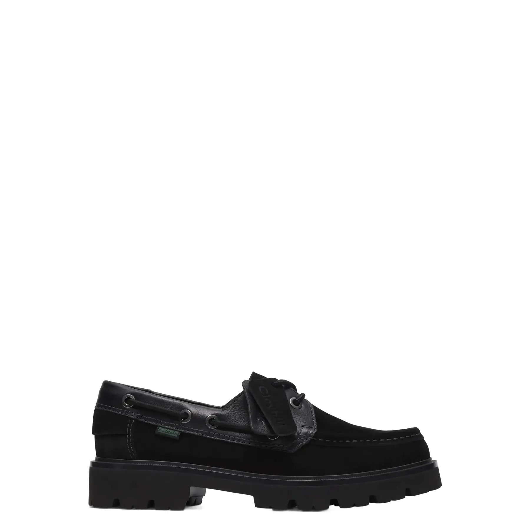 Clarks Men's Noir Suede Boat Shoes Cleyhill