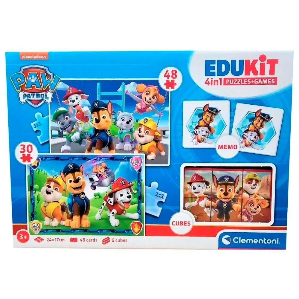 Brettspiele in 1 Memo + Puzzle + Domino + Würfel Clementoni Bestway Paw Patrol (x4)