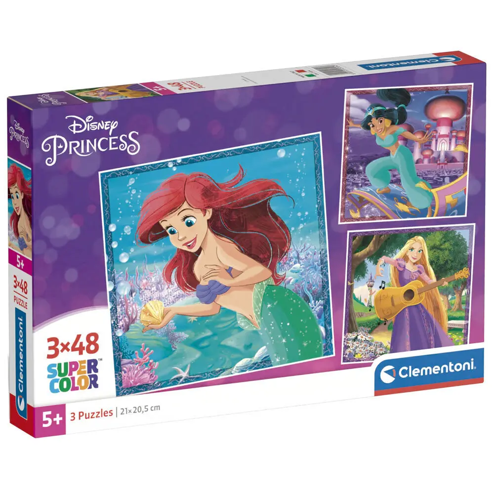 8005125253043 - Jigsaw Puzzle Super Color Square Disney Princess 3x48pcs Boden