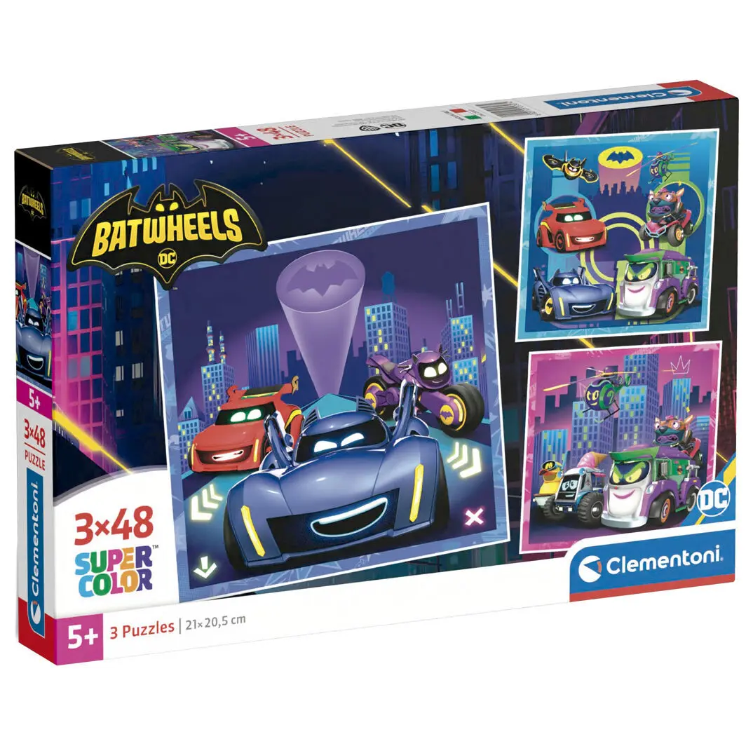 8005125253074 - Jigsaw Puzzle Super Color Square Batwheels 3x48pcs Boden