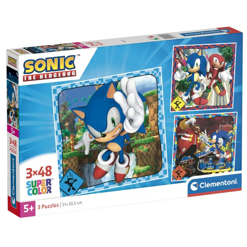 8005125253203 - Jigsaw Puzzle Super Color Square Sonic 3x48pcs Boden