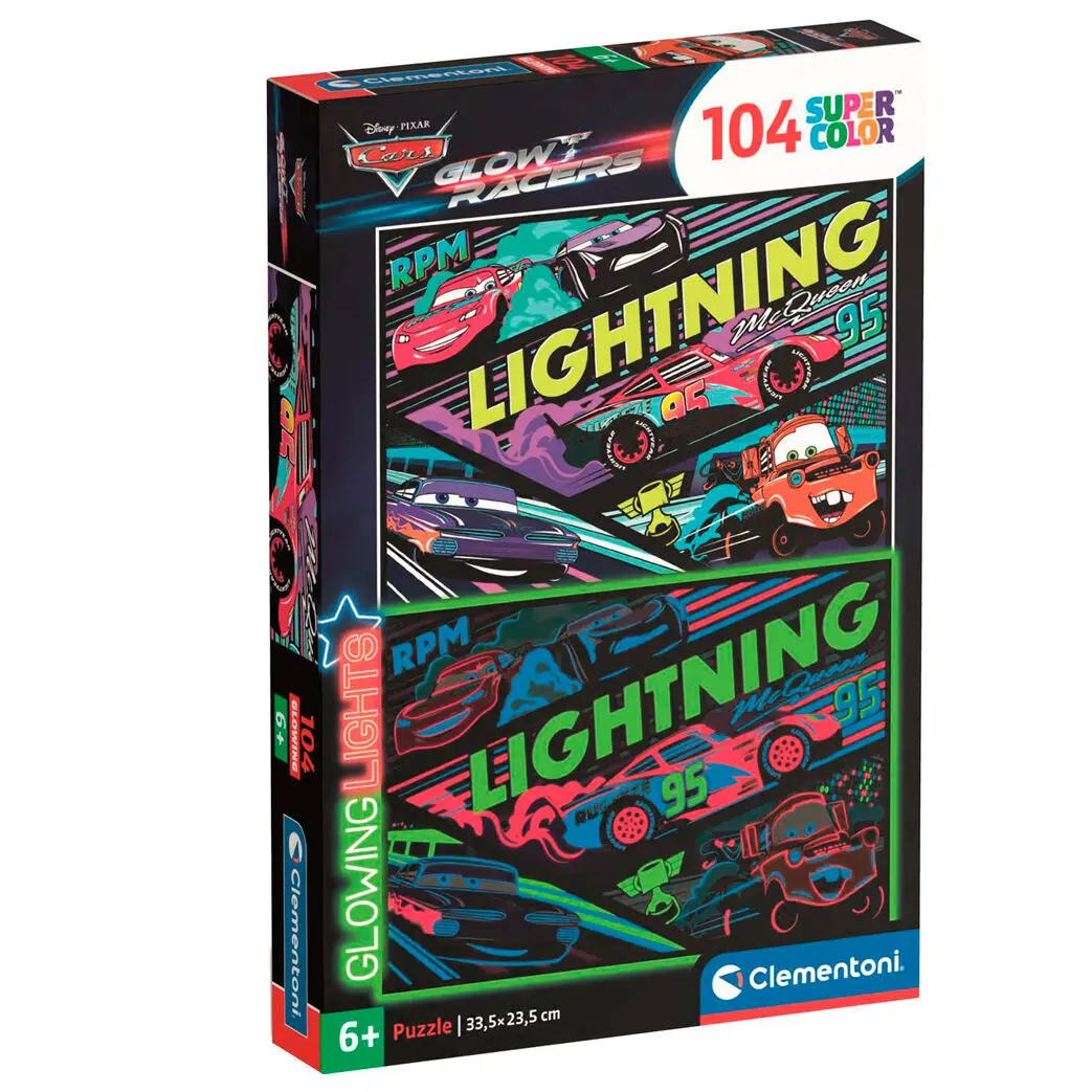 8005125257584 - Jigsaw Puzzle Super Color Glowing Lights - Cars 104pcs Boden