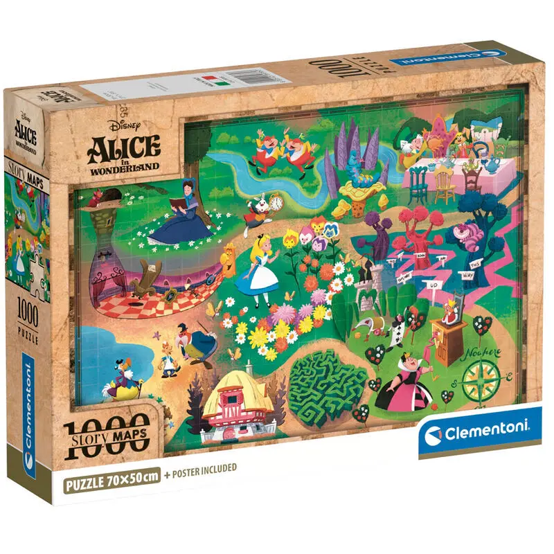 8005125397853 - Puzzle mit 1000 Teilen Disney Alice In Wonderland Map
