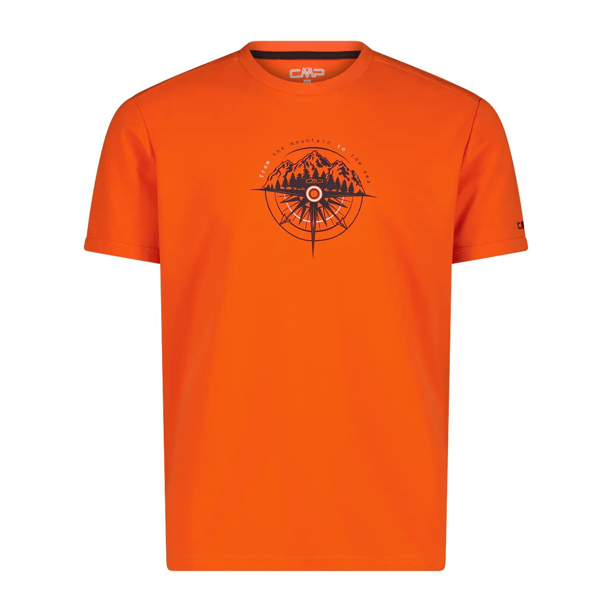 Cmp Herren Orange Piqué Shirt Mit Adventure Druck