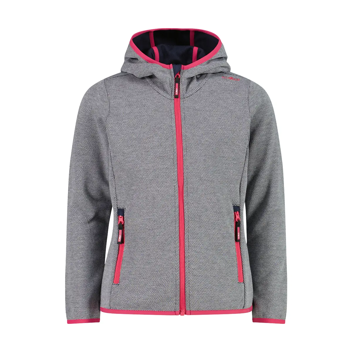 Cmp Meisjes Gris Fleece Met Capuchon Voor Knit-Tech