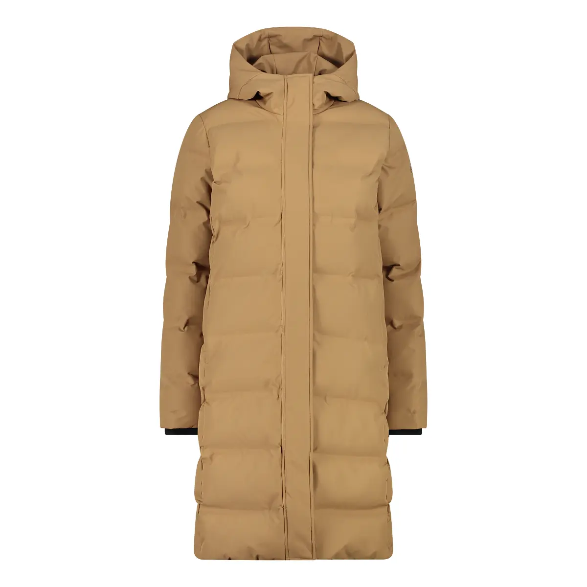 Damen lange Steppjacke mit Kapuze CMP