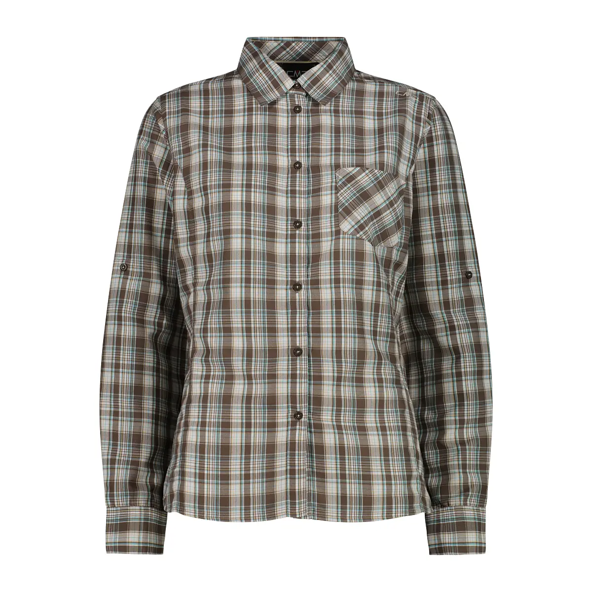 Women's long-sleeved checked shirt CMP