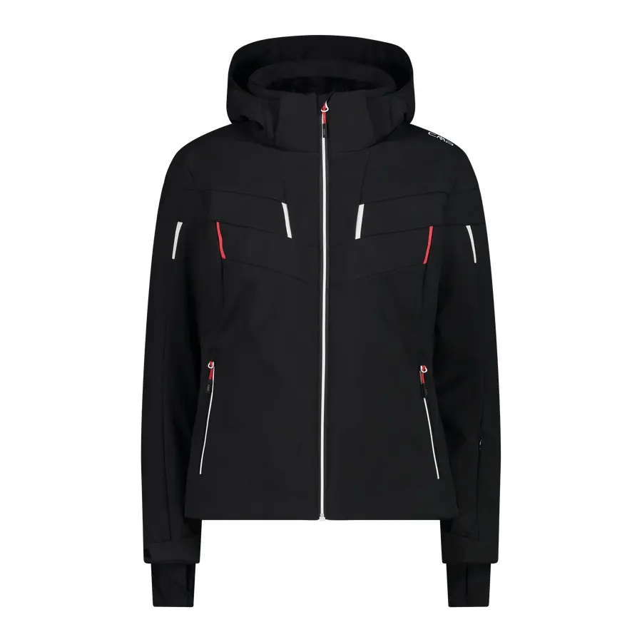 Damen Softshell Skijacke mit Kapuze und Reißverschluss CMP