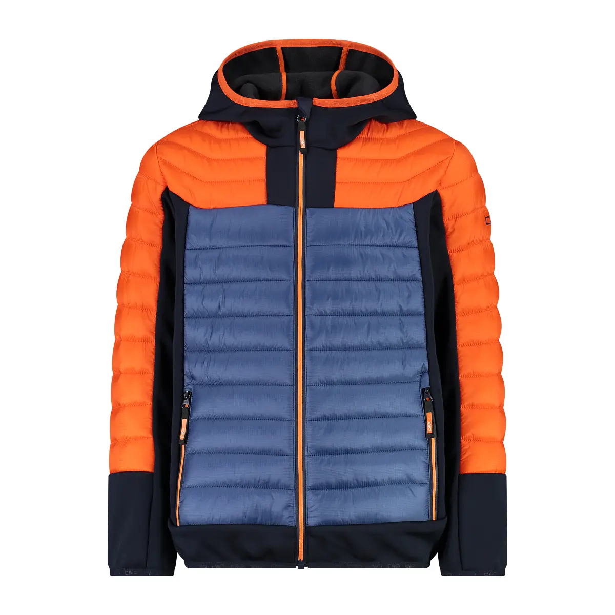Cmp Boys Orange Hybrid Hooded Jacket For Kids