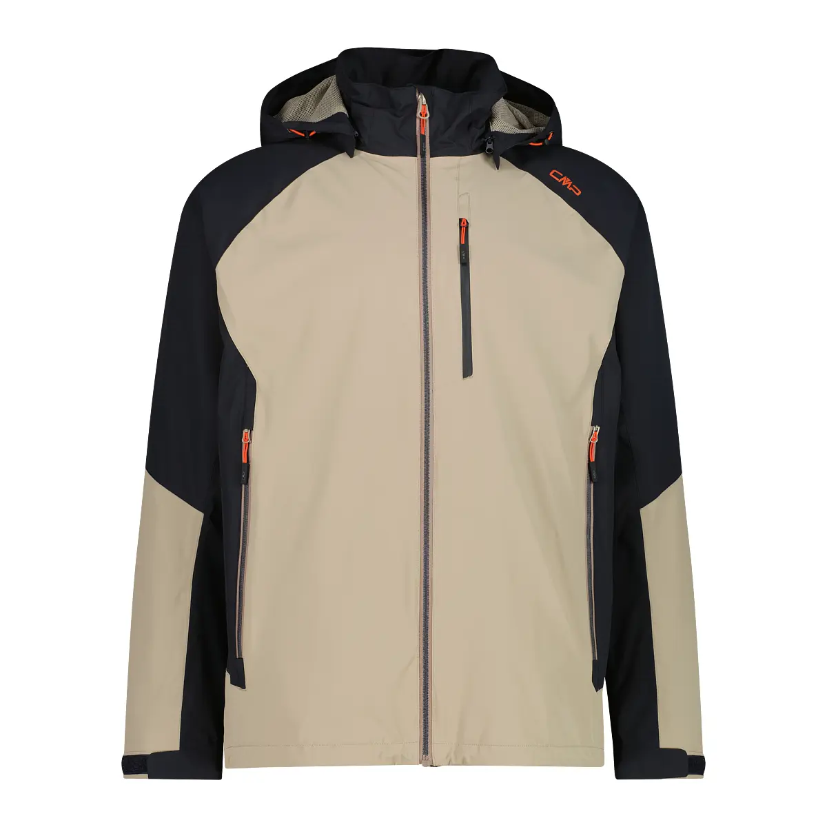 Cmp Men's Beige Ripstop Hooded Waterproof Jacket