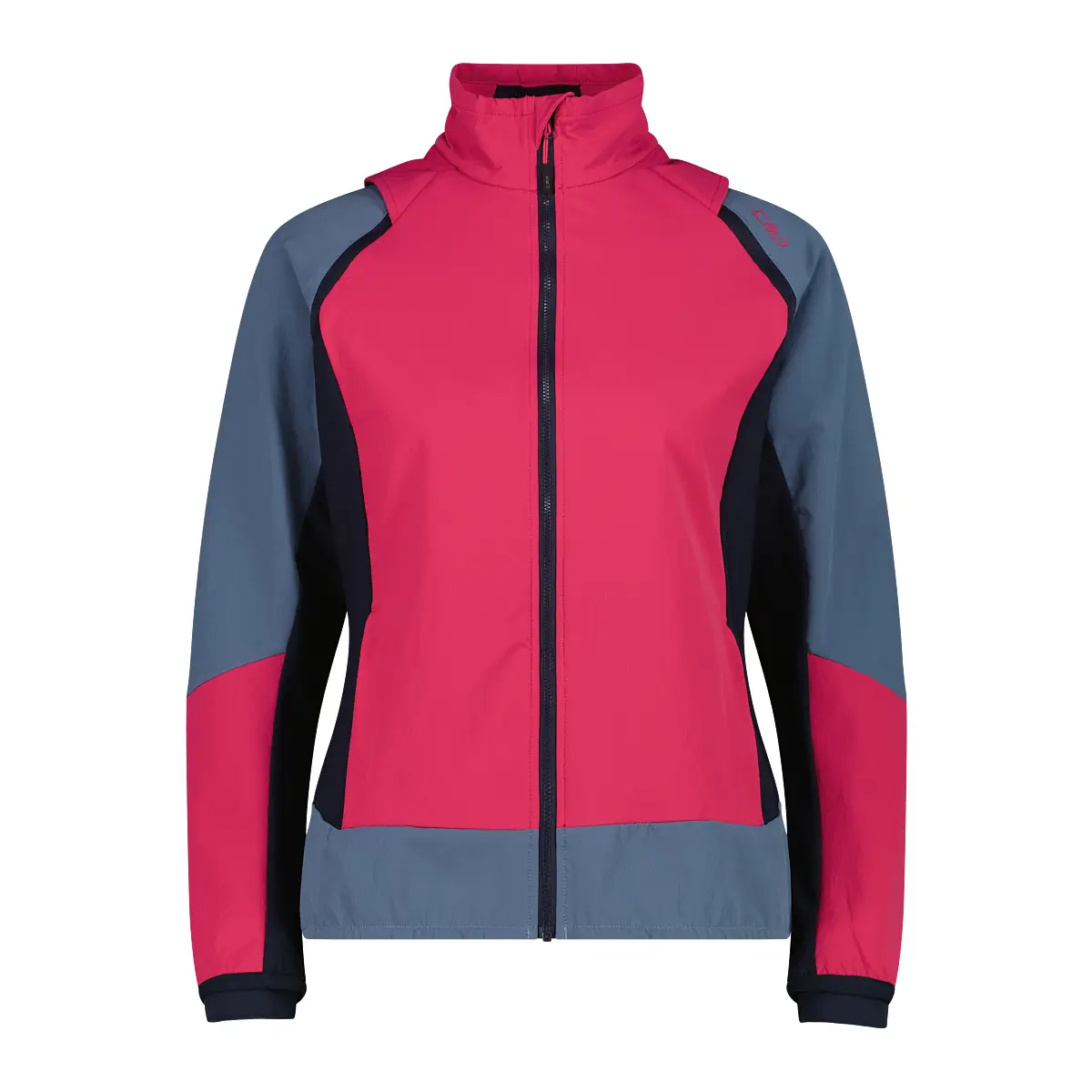 Women's hybrid waterproof jacket with removable sleeves CMP
