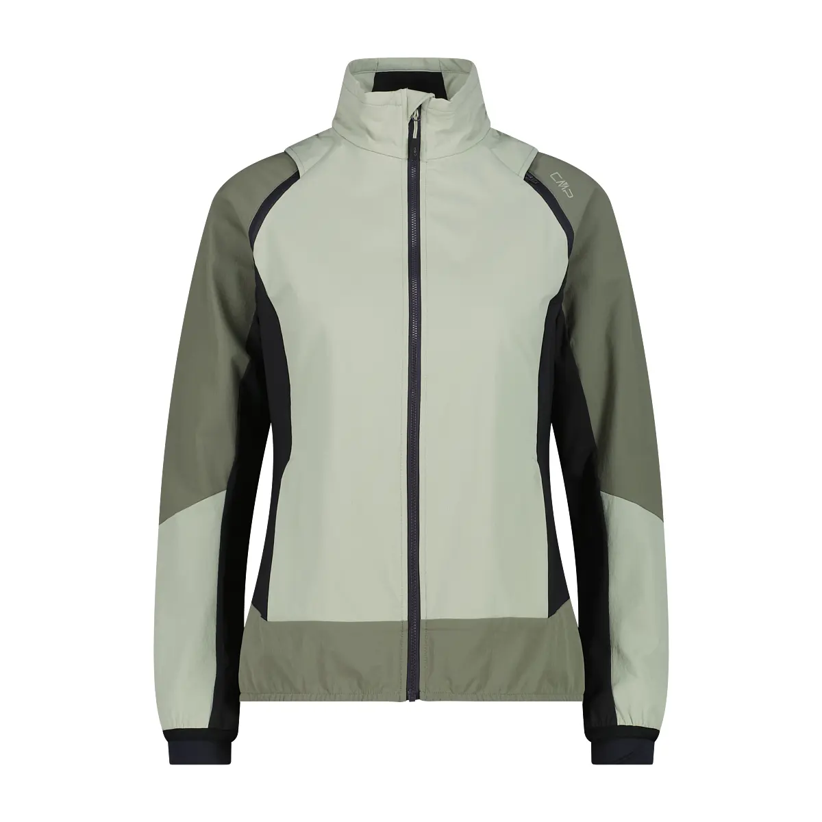 Women's hybrid waterproof jacket with removable sleeves CMP