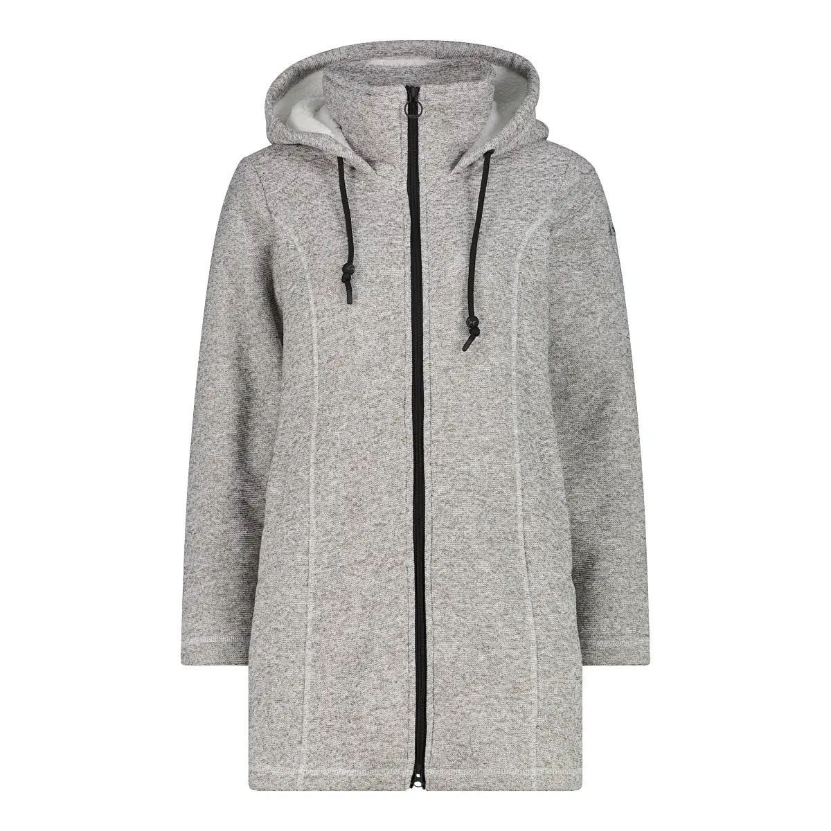Parka mit Kapuze aus technischem, meliertem Fleece mit Kunstfell Damen CMP