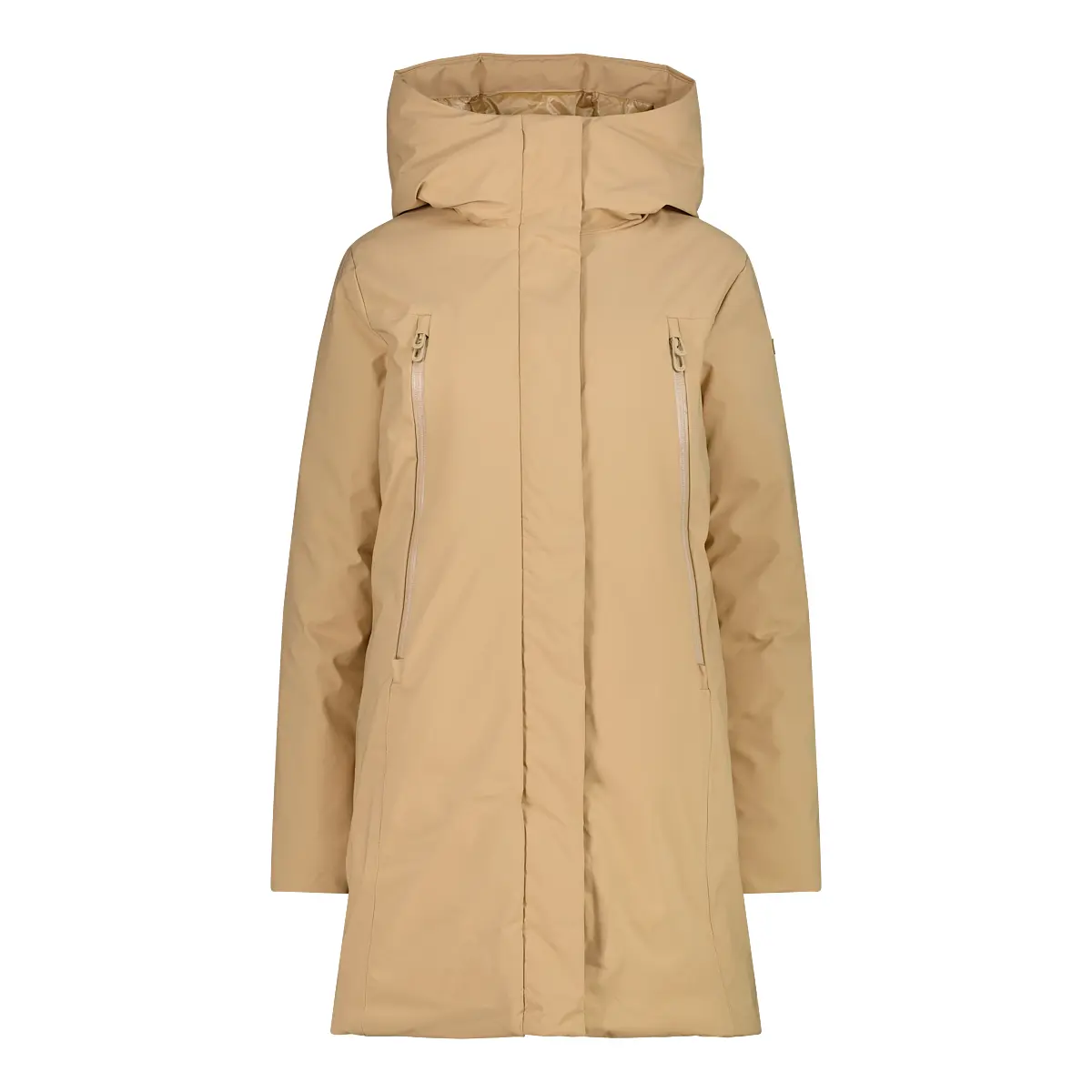 Cmp Women's Beige Zip-Up Hoodie Coat