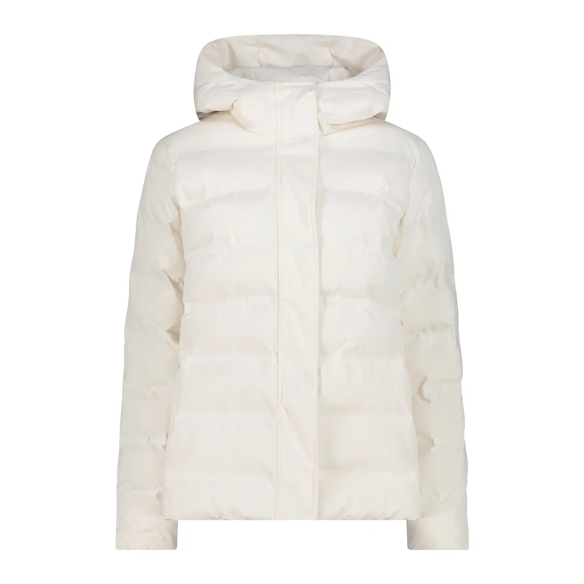 Cmp Damen Blanc Steppjacke Mit Kapuze Und Reißverschluss