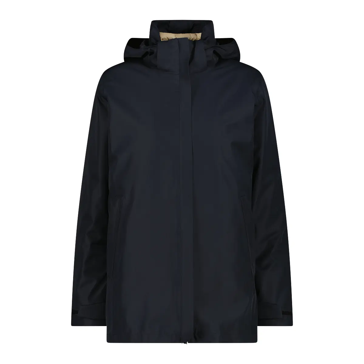 Cmp Femme Noir Veste À Capuche Amovible Et Doublure