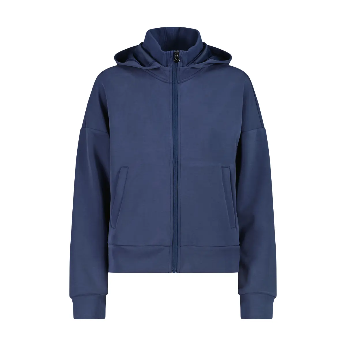 Felpa con zip in modal satinato donna