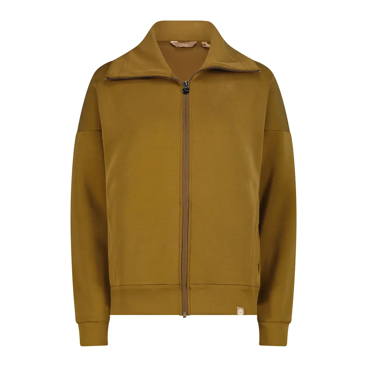 Felpa con zip in modal satinato donna