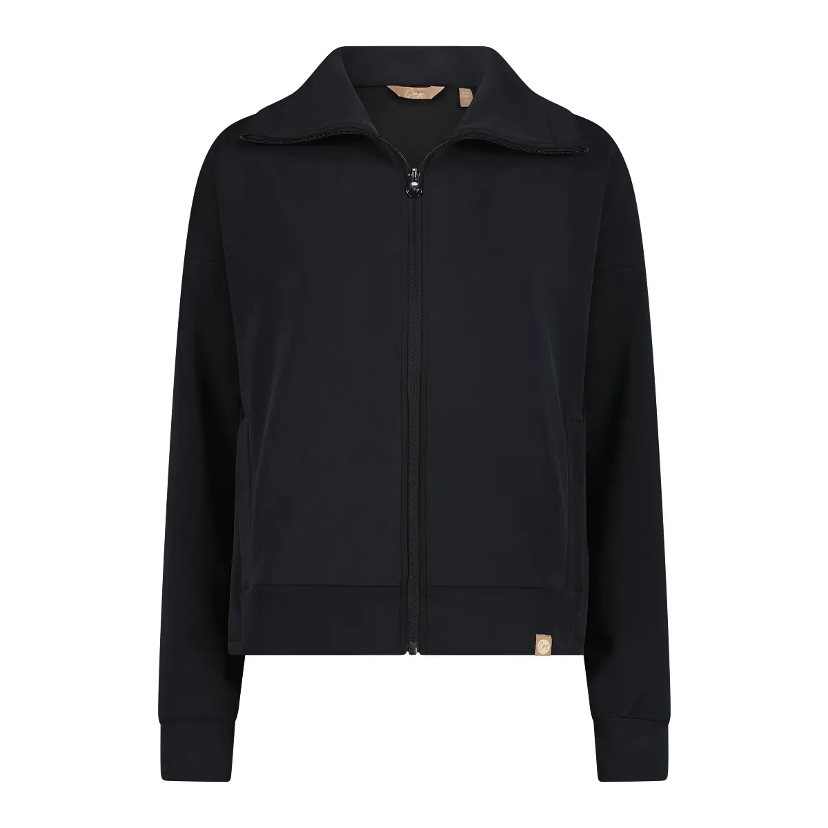 Felpa con zip in modal satinato donna