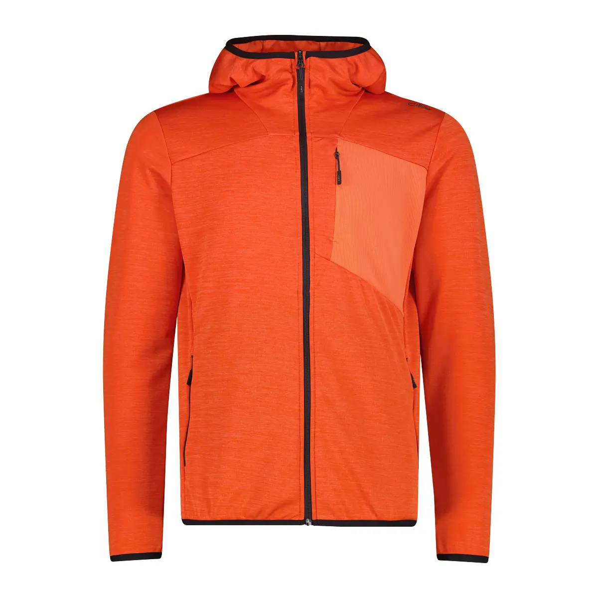 Cmp Hombre Naranja Polaire Con Capucha Jacquard Jaspeado