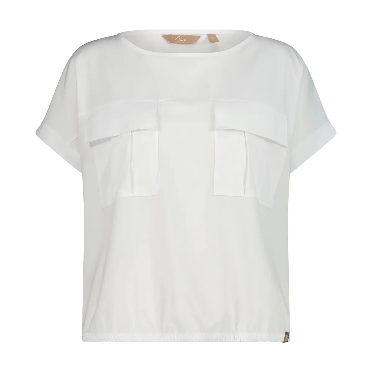 Damen T-Shirt aus elastischem Polyester mit vorderen Taschen CMP