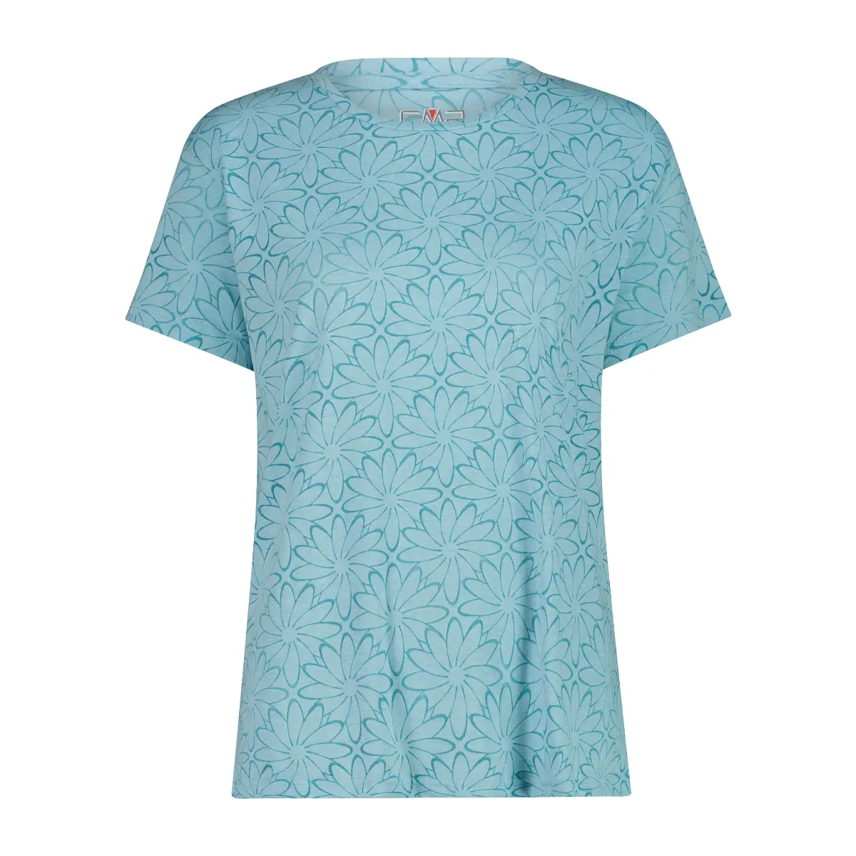 Cmp Damen Bleu Blumenbedrucktes T-Shirt