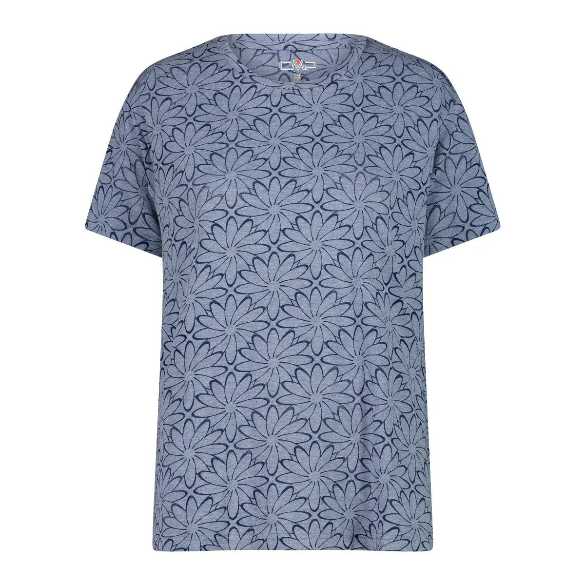 Cmp Damen Bleu Blumenbedrucktes T-Shirt
