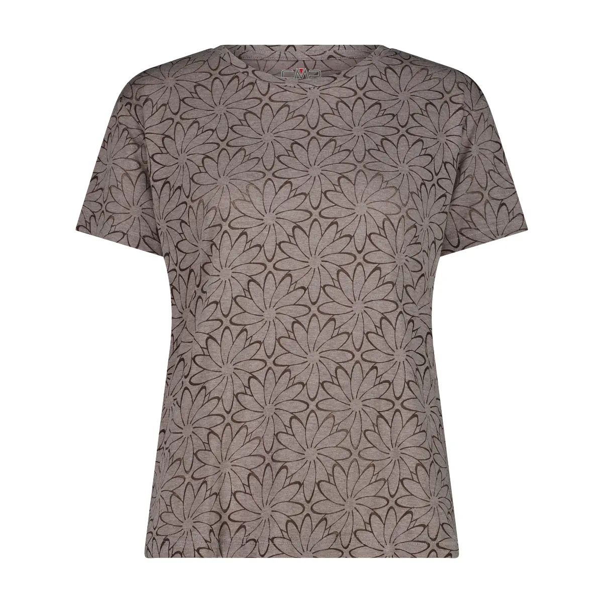 Cmp Damen Gris Blumenbedrucktes T-Shirt