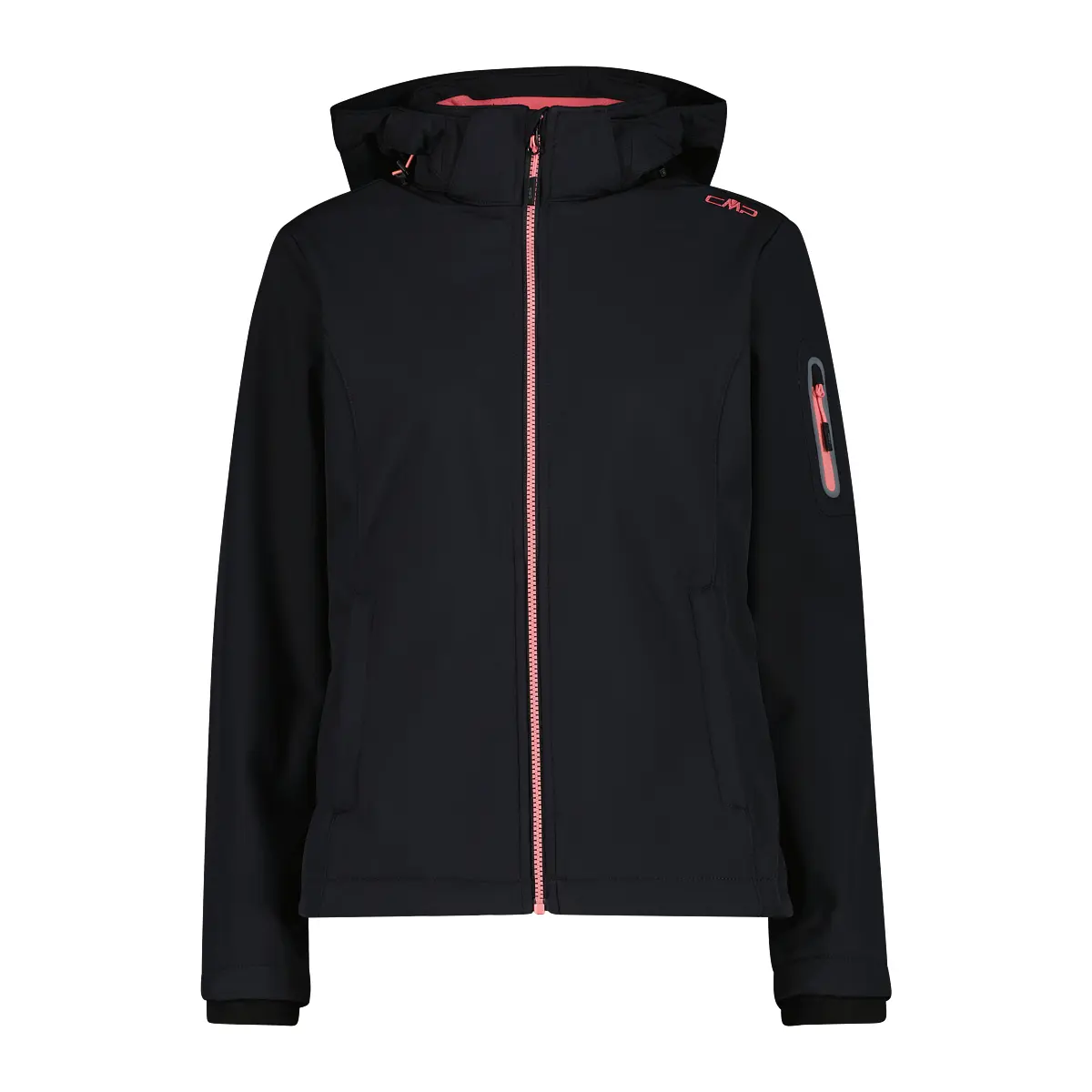 Cmp Femme Noir Veste Imperméable À Capuche Softshell