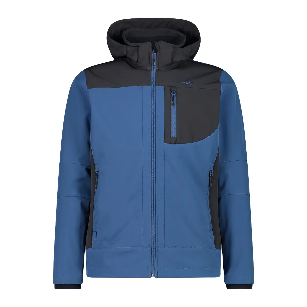 Cmp Bleu Verwarmde Softshell Jas Met Afneembare Capuchon