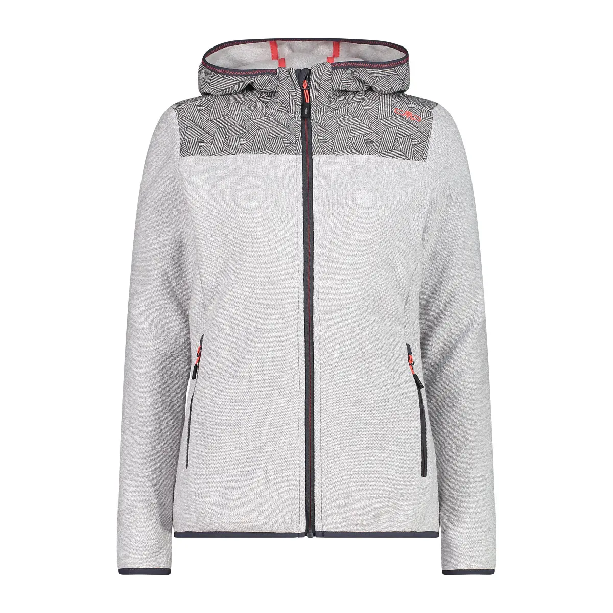 Cmp Mujer Gris Chaqueta Con Capucha