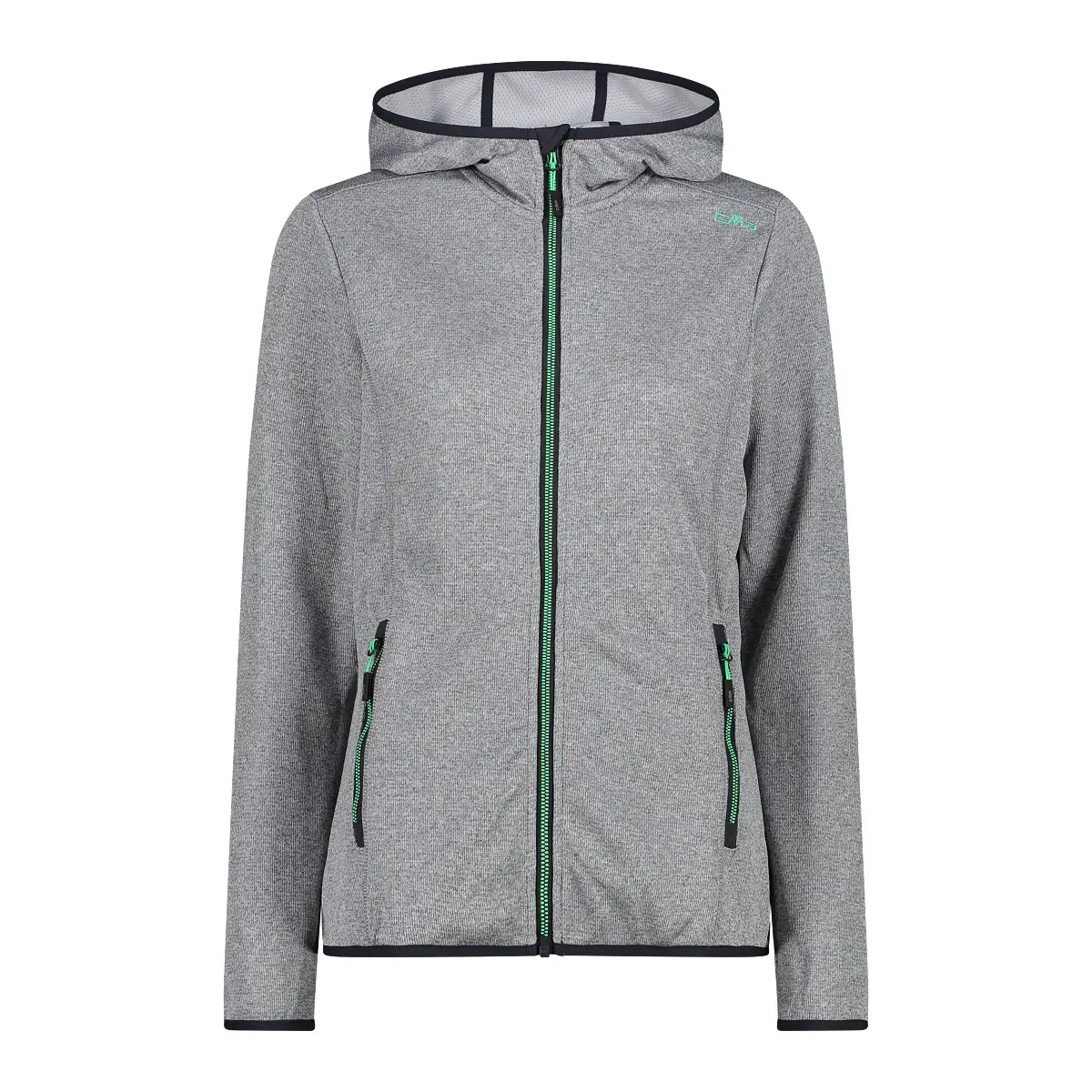Cmp Mujer Gris Chaqueta Con Capucha