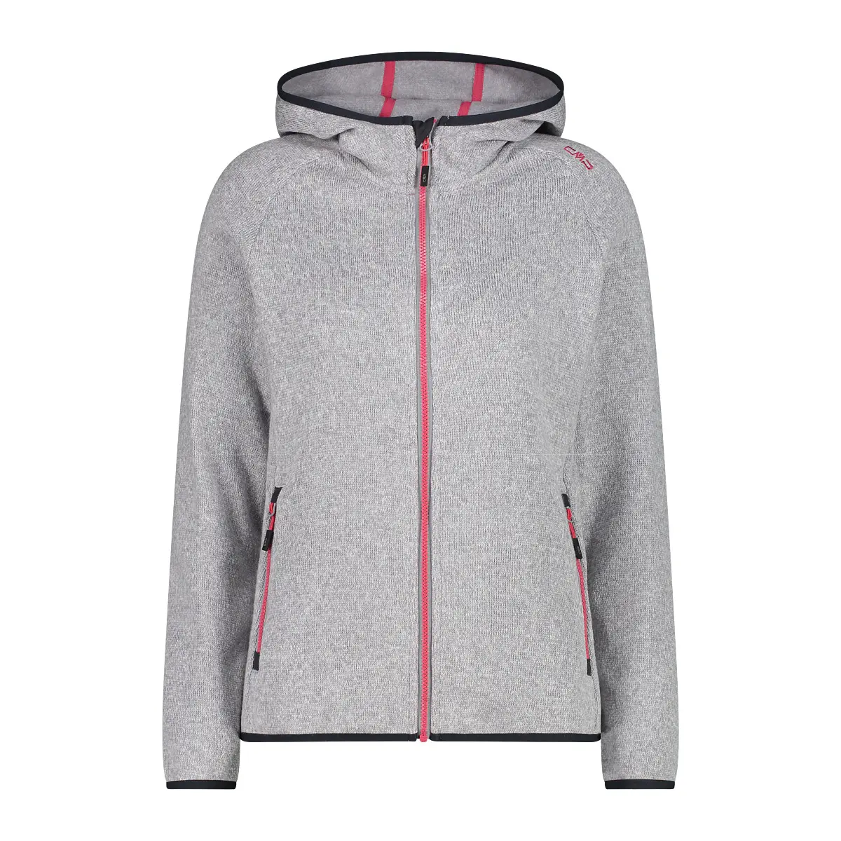 Cmp Mujer Gris Chaqueta Con Capucha