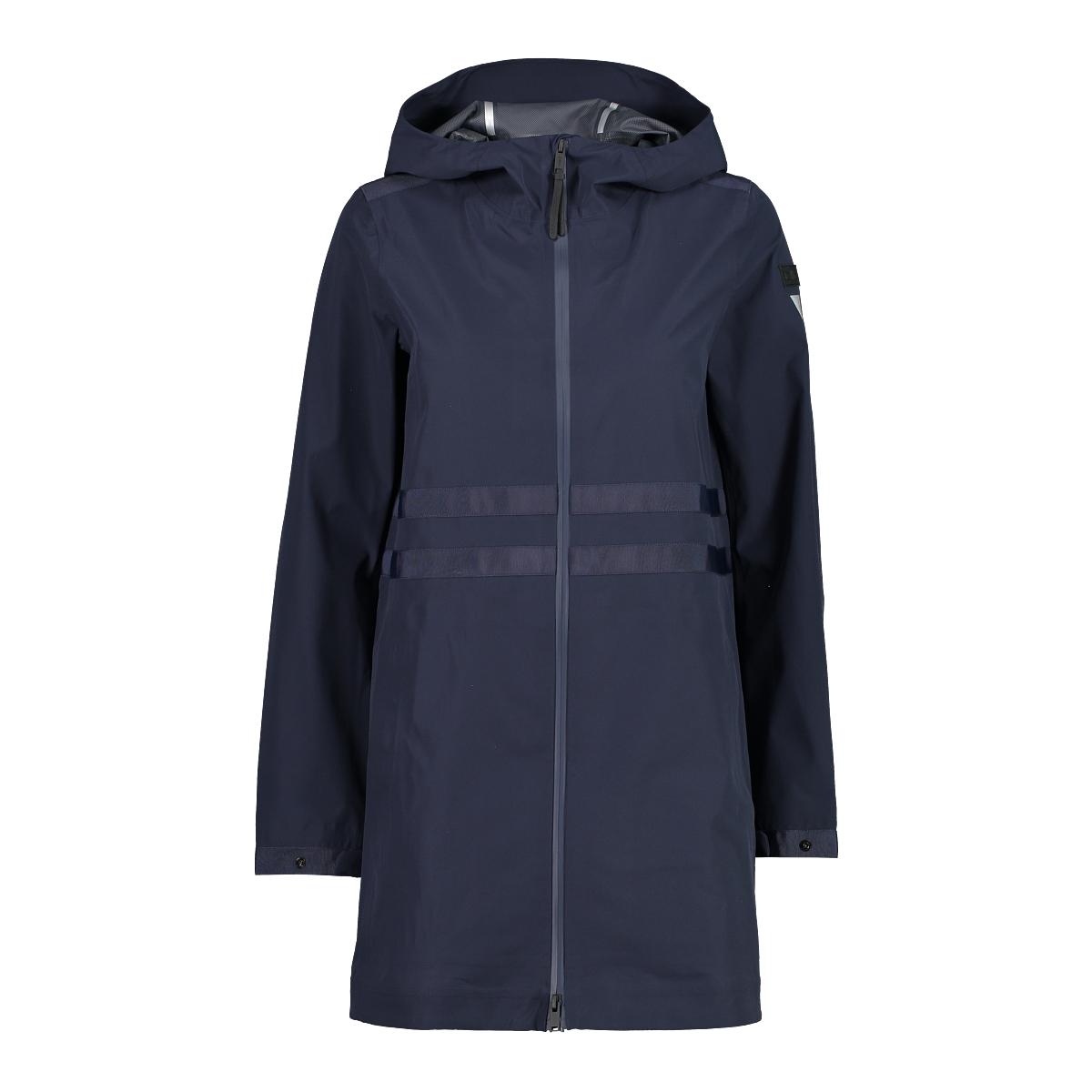 Giacca impermeabile con cappuccio fisso e dettagli riflettenti da donna CMP