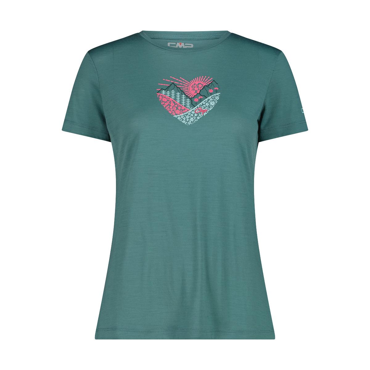 T-shirt girocollo in lana merino donna