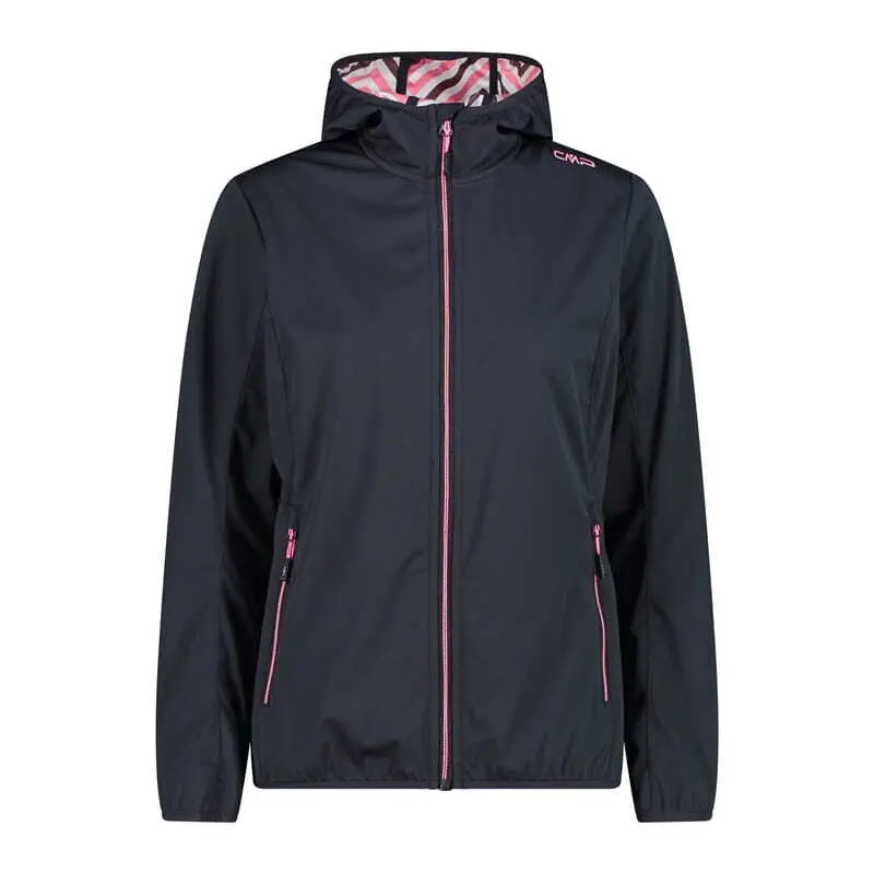 Women's waterproof hooded jacket with printed lining CMP