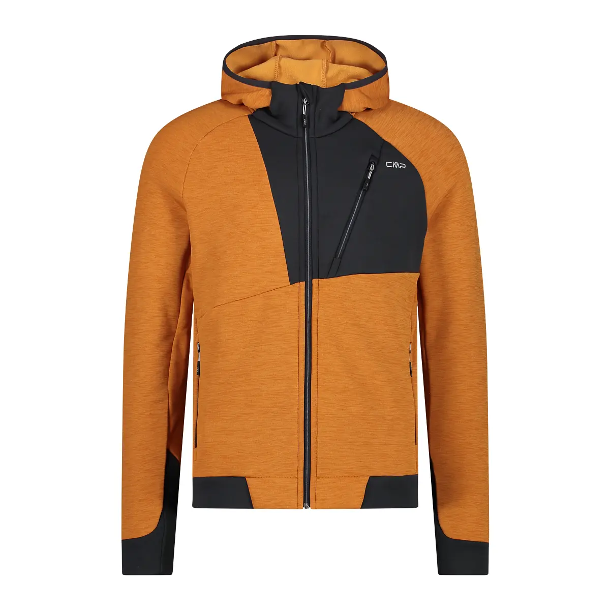 Cmp Men's Orange Stretch Performance Hoodie