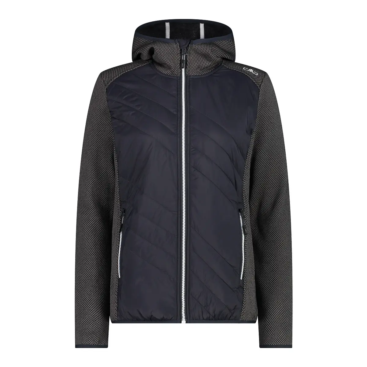 Cmp Women's Gris Hybrid Hooded Fleece