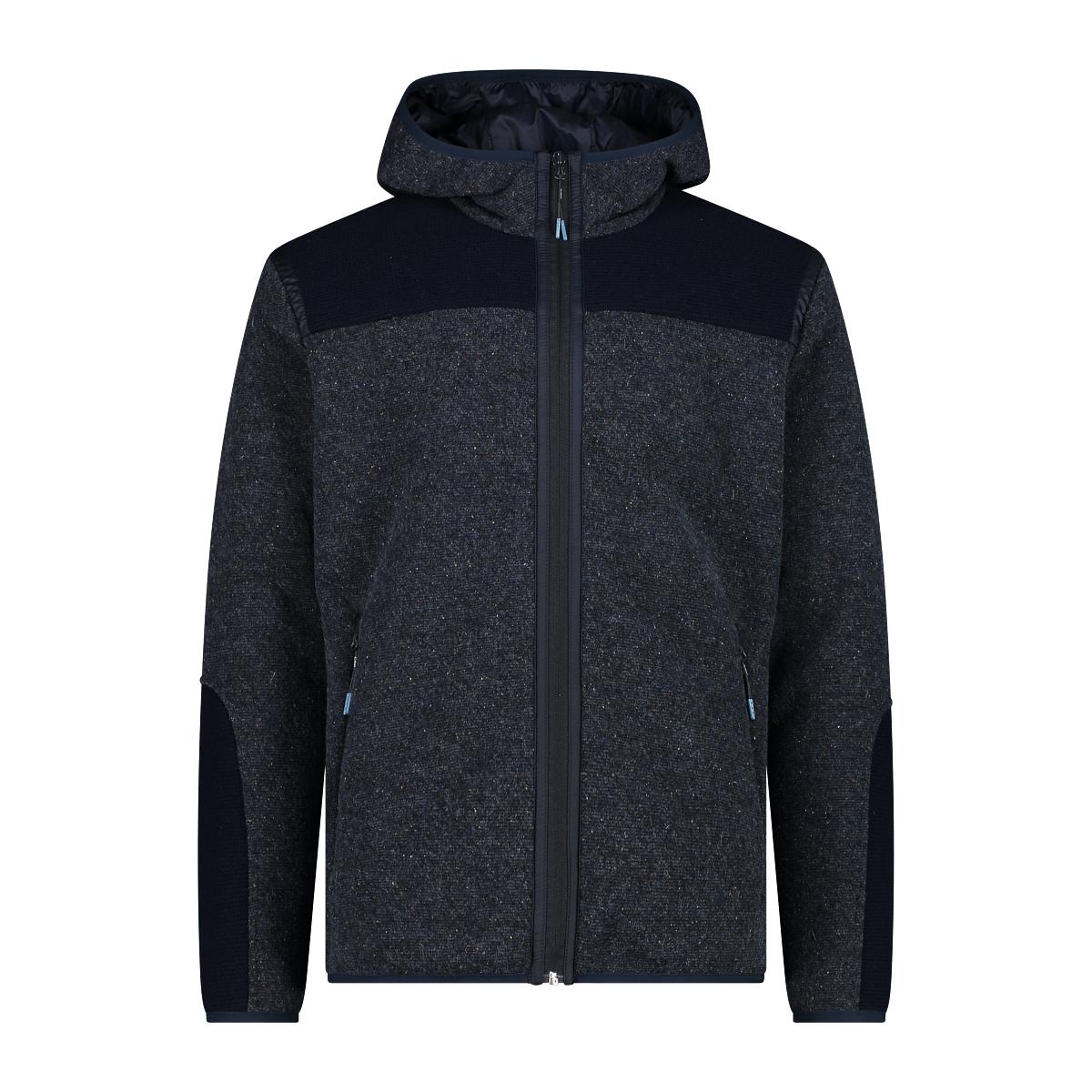 Felpa con cappuccio zippata wooltech CMP