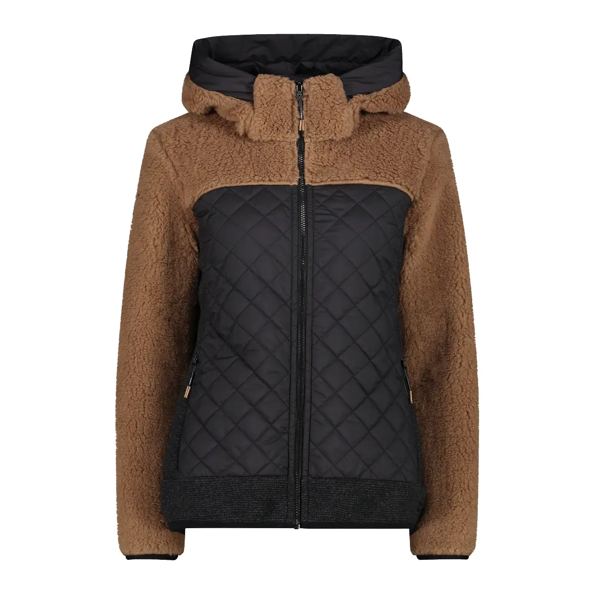 Cmp Women's Marron Wooltech Hoodie Teddy Fur Effect