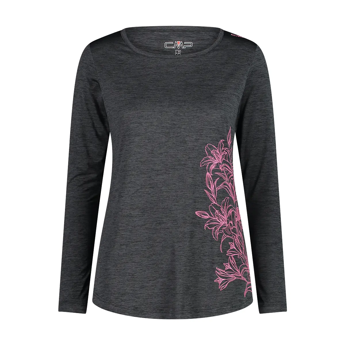 Cmp Mujer Gris Camiseta De Manga Larga Para
