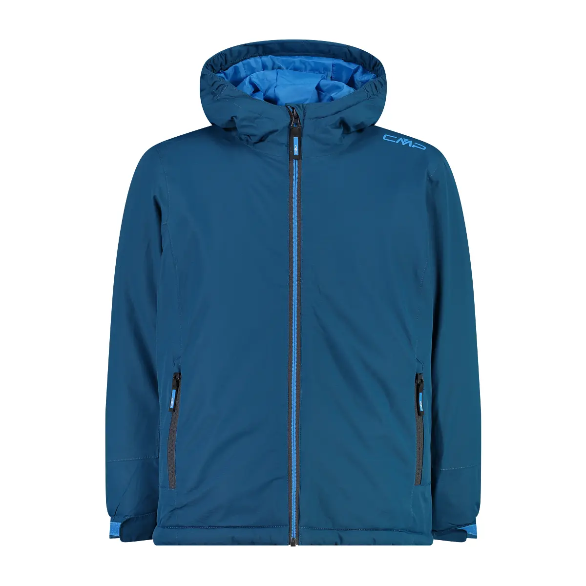 Cmp Men's Bleu Child Hooded Jacket Feel Warm Flat