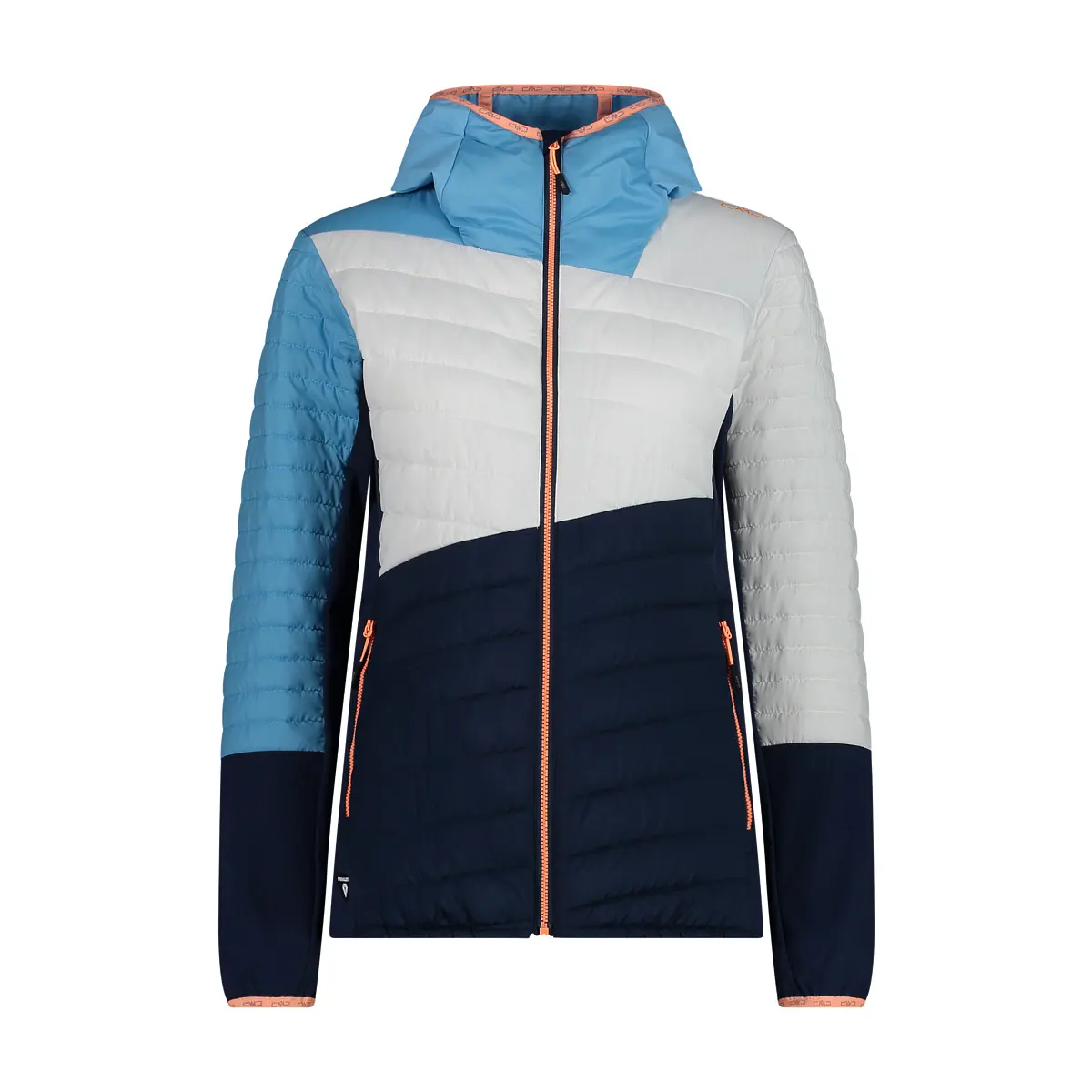 Cmp Women's Bleu Hybrid Hooded Jacket