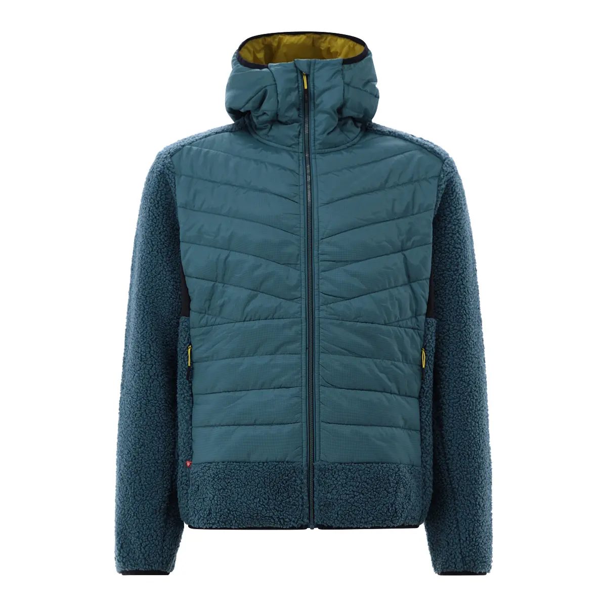 Cmp Men's Bleu Hybrid Hooded Puffer Jacket