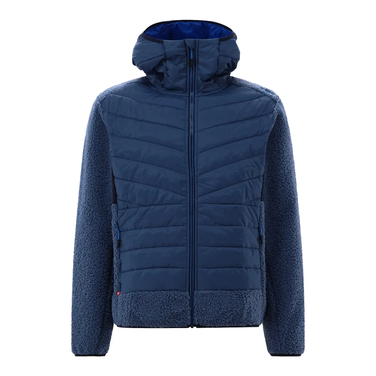 Cmp Men's Bleu Hybrid Hooded Puffer Jacket