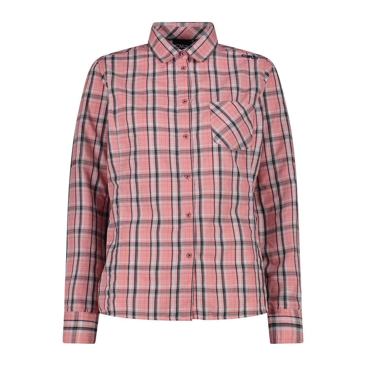 Camicia a quadri con maniche lunghe da donna CMP